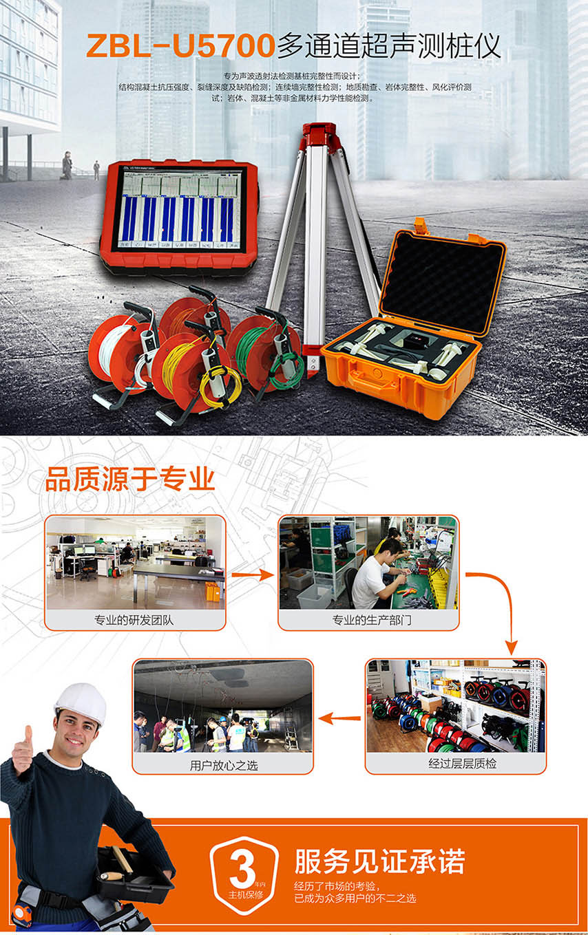 北京智博联ZBL-U5700多通道超声测桩仪